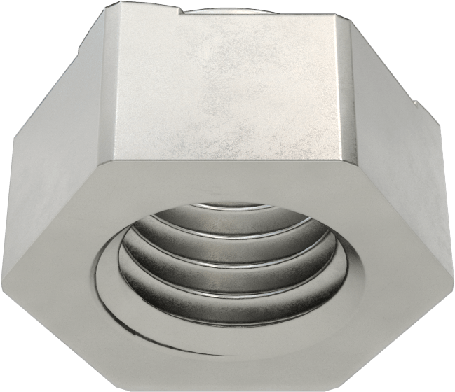 Çelik Vida Kilitli Altıgen Kaynak Somunları, 5/8"-11 Diş Boyutu, 59/64" Genişlik