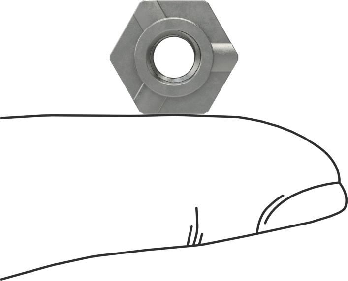 Çelik Vida Kilitli Altıgen Kaynak Somunları, M6 x 1 mm Diş, 12,7 mm Genişlik
