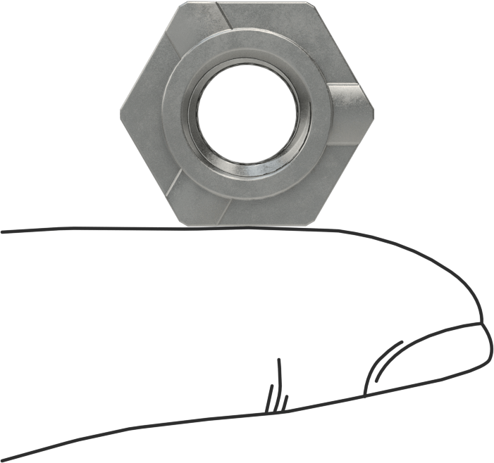 Çelik Vida Kilitli Altıgen Kaynak Somunları, M10 x 1,5 mm Diş, 17,7 mm Genişlik