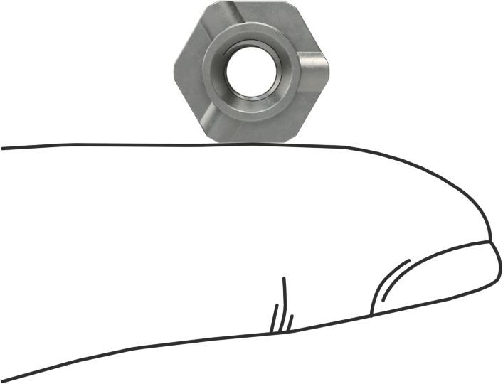 Çelik Vida Kilitli Altıgen Kaynak Somunları, M5 x 0,8 mm Diş, 11 mm Genişlik