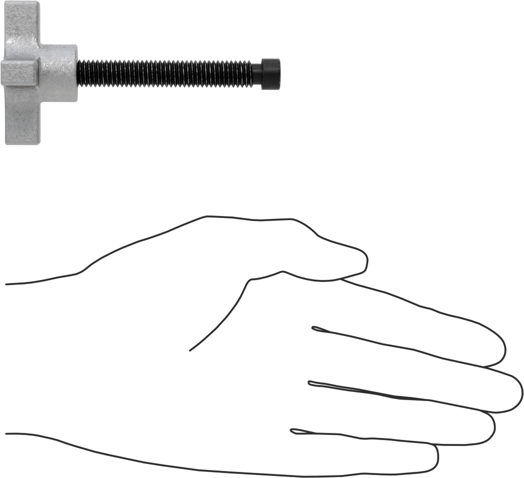 Vida Kelepçesi, 3/8"-16 Diş Boyutu, 2-13/16" Uzunluk