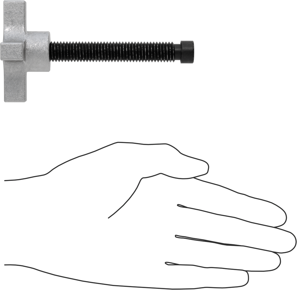 Vida Kelepçesi, 1/2"-13 Diş Boyutu, 3-9/16" Uzunluk
