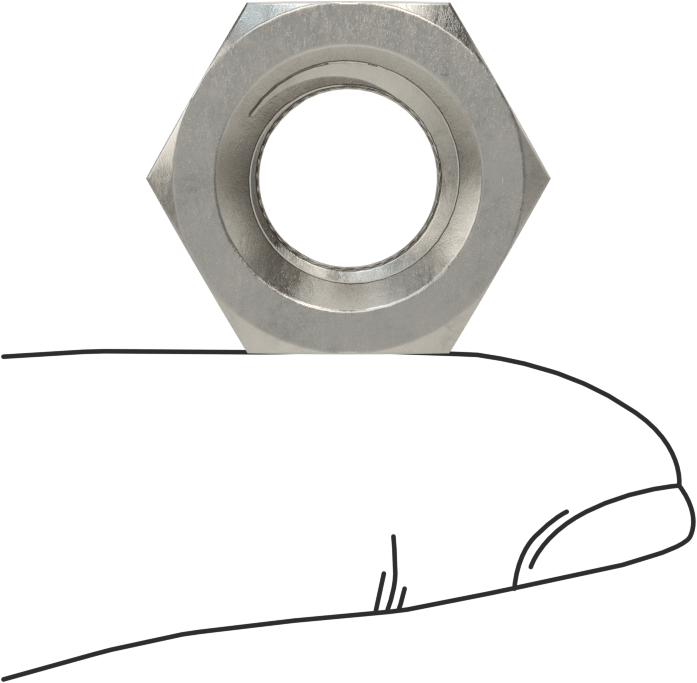 Mil. Spec. 18-8 Paslanmaz Çelik Altıgen Somun, 1/2"-13 Diş Boyutu, MS51971-5