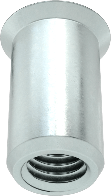 Gömme Montajlı Perçin Somunu, M8 x 1,25 mm Diş Boyutu, 5 mm ila 7,5 mm malzeme kalınlığı için