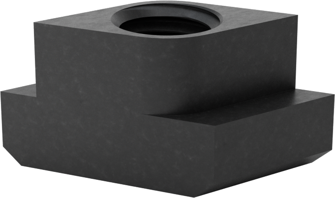 Tam Dişli Siyah Oksit Çelik Takılabilir T-Yuvası Somunu, 12 mm Yiv Genişliği, M10 x 1,5 mm Diş Boyutu