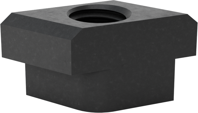 Tam Dişli Siyah Oksit Çelik Takılabilir T-Yuvası Somunu, 12 mm Yiv Genişliği, M10 x 1,5 mm Diş Boyutu