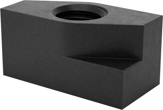 Kısmen Dişli Takılabilir T-Yuvası Somunu, 1/2" Yiv Genişliği için, 3/8"-16 Diş Boyutu, Siyah Oksit Çelik
