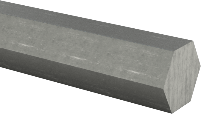 Yüksek Mukavemetli İşlenmesi Kolay Altıgen Çubuk, 1144 Karbon Çelik, 1/4" Genişlik, 6 Fit Uzunluk