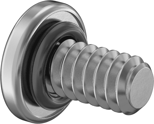 Sızdırmaz Silindir Başlı Vidalar, Buna-N Kauçuk O-Ring ile, 6-32 Diş Boyutu, 1/4" Uzunluk