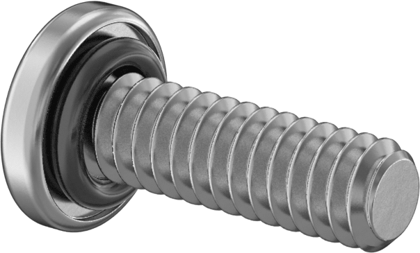 Sızdırmaz Silindir Başlı Vidalar, Floroelastomer Kauçuk O-Ring, 0-80 Diş Boyutu, 3/16" Uzunluk