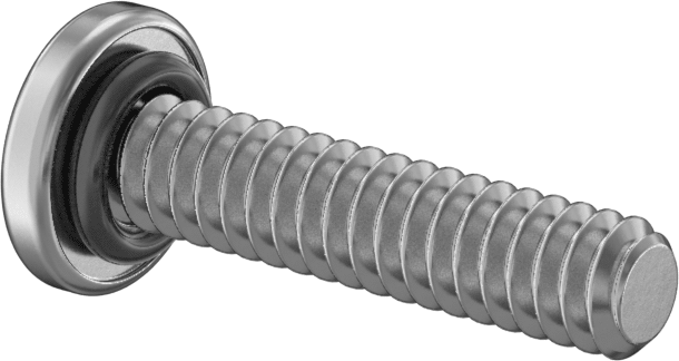 Sızdırmaz Silindir Başlı Vidalar, Floroelastomer Kauçuk O-Ring, 4-40 Diş Boyutu, 1/2" Uzunluk