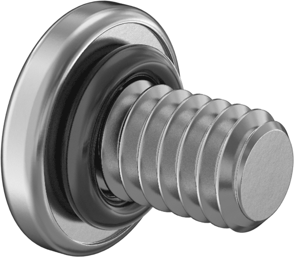 Sızdırmaz Silindir Başlı Vidalar, Floroelastomer Kauçuk O-Ring, 8-32 Diş Boyutu, 1/4" Uzunluk