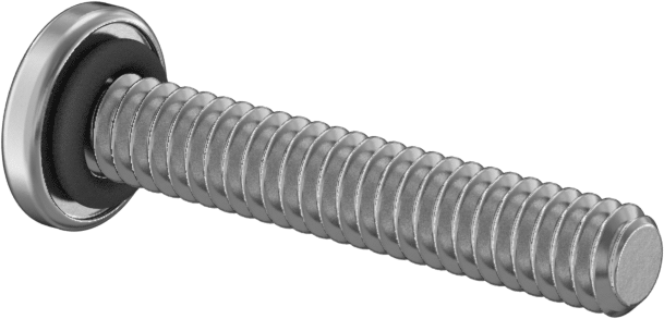 Sızdırmaz Silindir Başlı Vidalar, Silikon Kauçuk O-Ringli, 2-56 Diş Boyutu, 1/2" Uzunluk