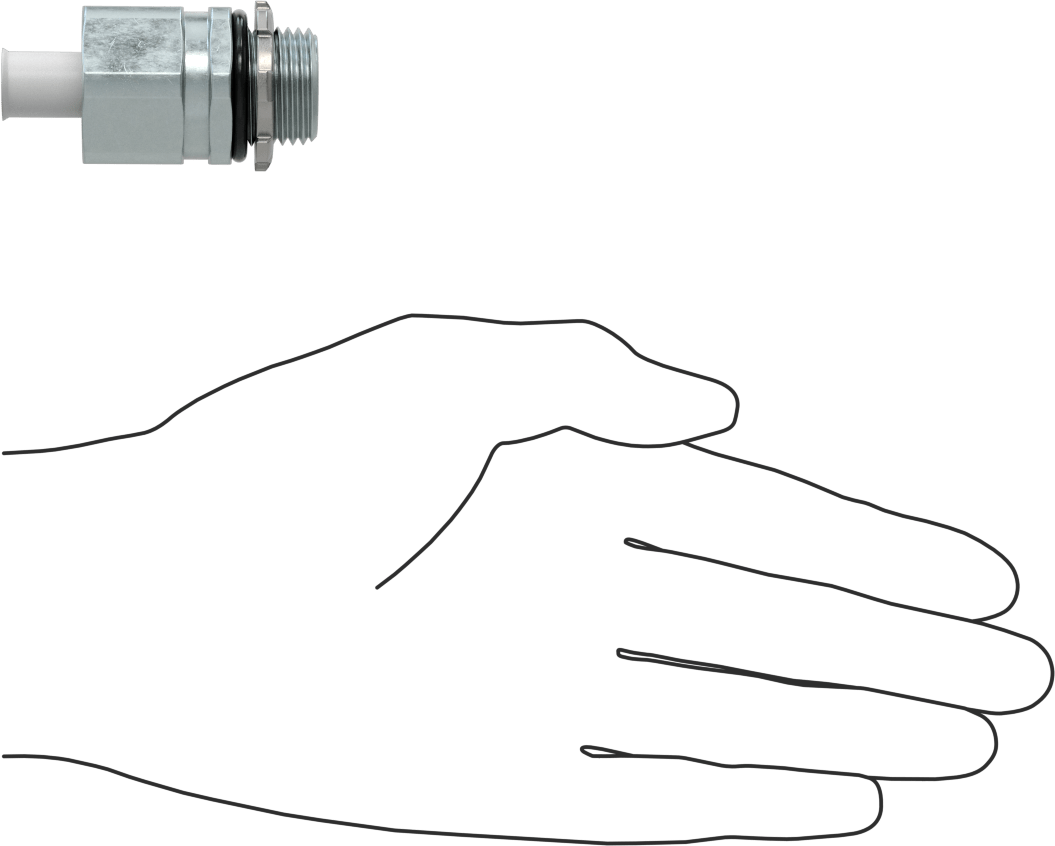 3/8 Dişi x 1/2 NPT Erkek Çelik Düz Adaptör, Sürekli Esnek Sıvı Sızdırmaz Plastik Kanal için