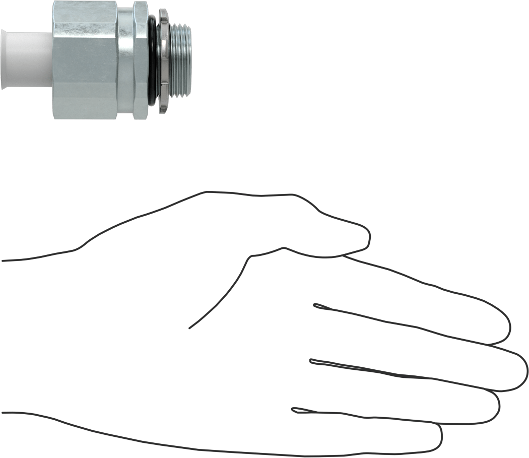 3/4 Dişi x NPT Erkek Sürekli Esnek Sıvı Sızdırmaz Plastik Kanal için Çelik Düz Adaptör