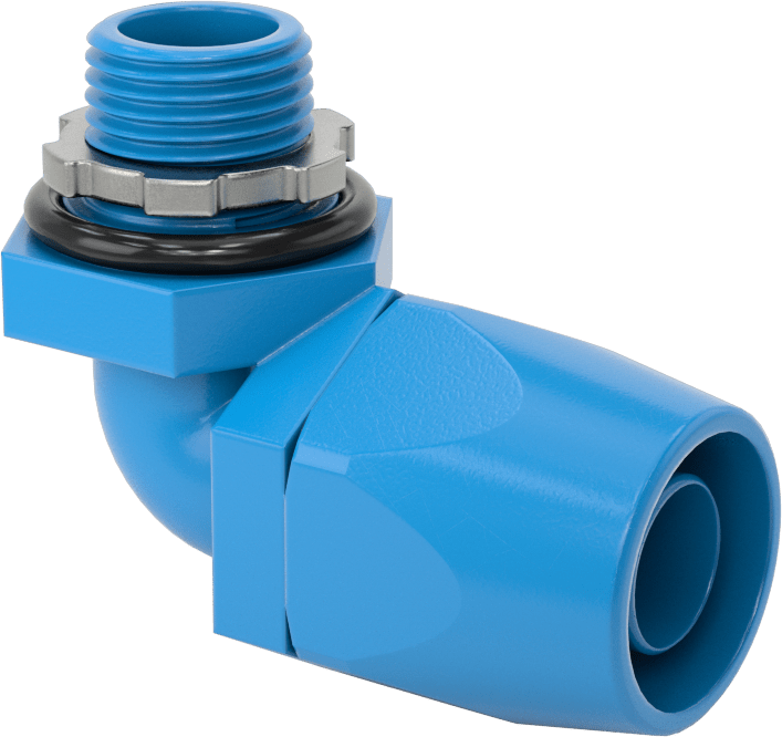1/2 Dişi x NPT Erkek Acetal 90 Derece Adaptör, Sürekli Esnek Sıvı Sızdırmaz Plastik Kanal için
