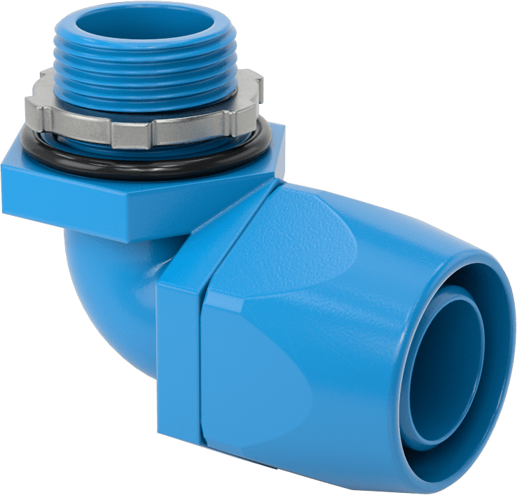 1 Dişi x NPT Erkek Acetal 90 Derece Adaptör, Sürekli Esnek Sıvı Sızdırmaz Plastik Kanal için