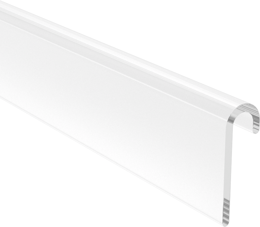 Yiyecek ve İçecek için Plastik Kenar Çıtası, 3/16“ Genişlik x 3/16” İç Yükseklik, 29/32" Dış Yükseklik, 8 Fit Uzunluk