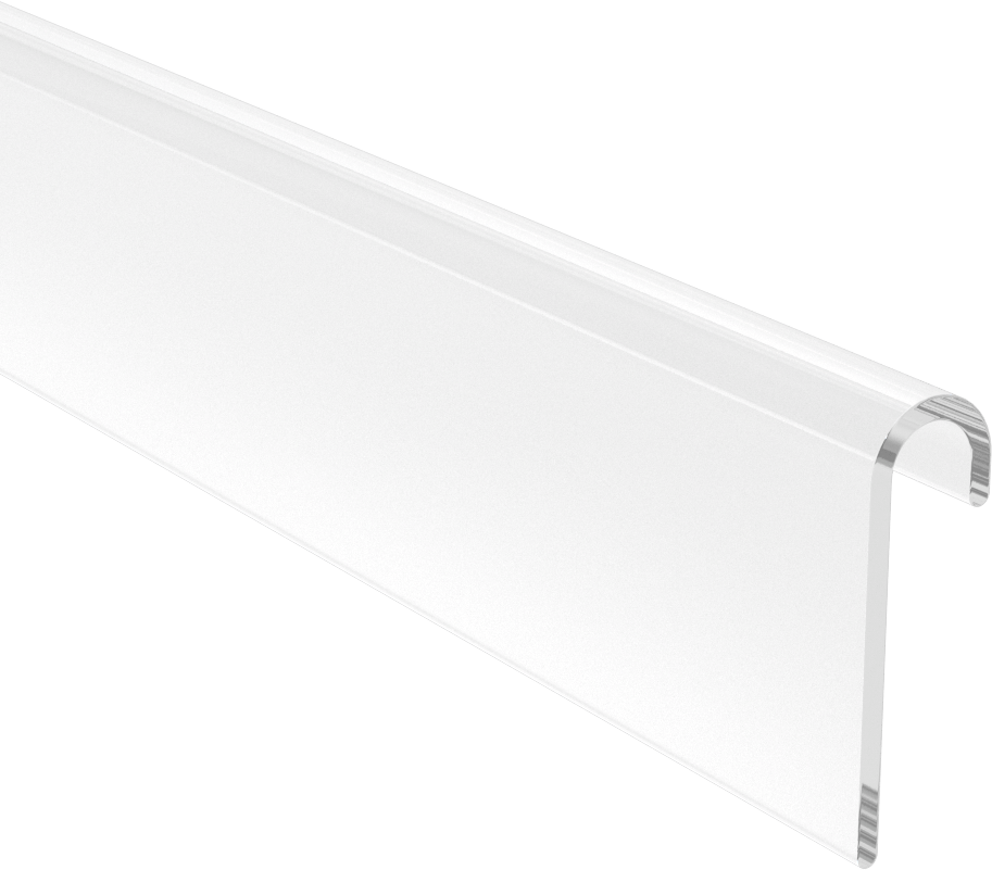 Yiyecek ve İçecek için Plastik Kenar Çıtası, 1/4“ Genişlik x 1/4” İç Yükseklik, 1-3/16" Dış Yükseklik, 8 Fit Uzunluk
