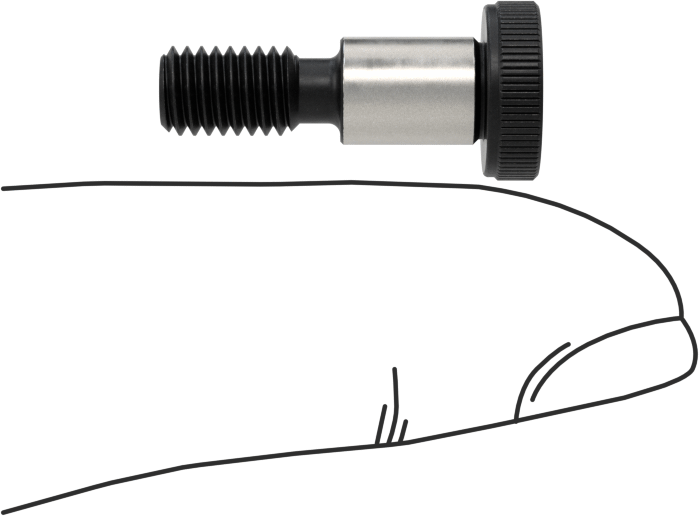Düşük Profilli Omuzlu Vida, 6 mm Omuz Çapı, 8 mm Omuz Uzunluğu, M5 x 0,8 mm Diş