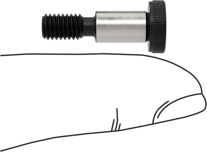 Düşük Profilli Omuzlu Vida, 6 mm Omuz Çapı, 10 mm Omuz Uzunluğu, M5 x 0,8 mm Diş
