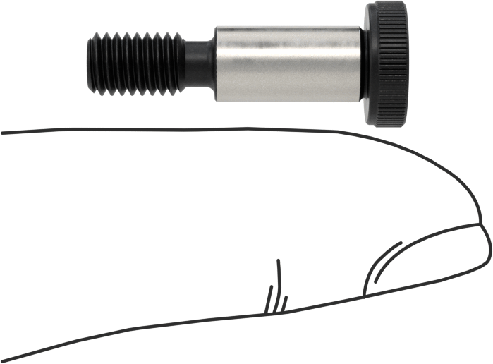 Düşük Profilli Omuzlu Vida, 6 mm Omuz Çapı, 12 mm Omuz Uzunluğu, M5 x 0,8 mm Diş
