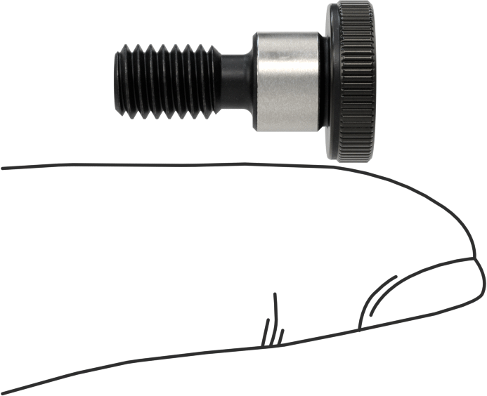 Düşük Profilli Omuzlu Vida, 8 mm Omuz Çapı, 6 mm Omuz Uzunluğu, M6 x 1 mm Diş
