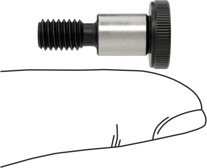 Düşük Profilli Omuzlu Vida, 8 mm Omuz Çapı, 10 mm Omuz Uzunluğu, M6 x 1 mm Diş