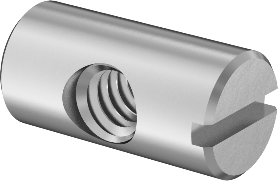 Ahşap için Dübeli Somunlar, 1/4"-20 Boyut, 0,787" Uzunluk