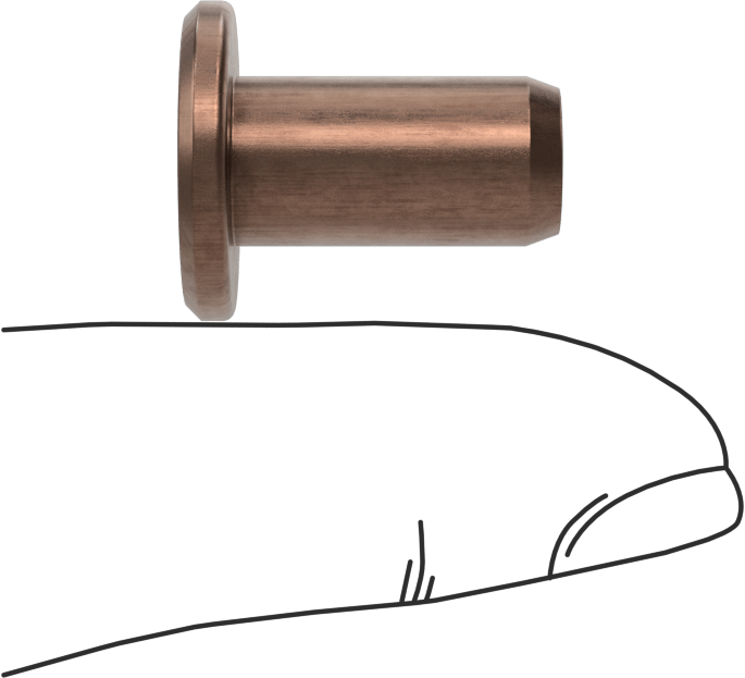 Bronz Kaplamalı Çelik Varil Bağlama, 1/4"-20, 0,669" Uzunluk