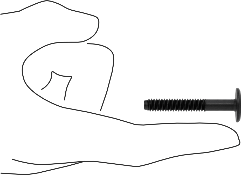 Ahşap için Bağlama Vidaları, Siyah, 1/4"-20, 1,181" Diş Uzunluğu, 1,772 inç Uzunluk, 0,669 inç Baş