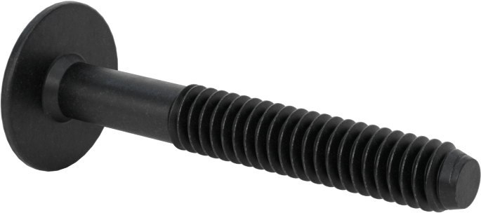 Ahşap için Bağlama Vidaları, Siyah, 1/4"-20, 1,181" Diş Uzunluğu, 1,772 inç Uzunluk, 0,669 inç Baş