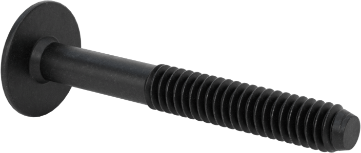 Ahşap için Bağlama Vidaları, Siyah, 1/4"-20, 1,181" Diş Uzunluğu, 1,969 inç Uzunluk, 0,669 inç Baş
