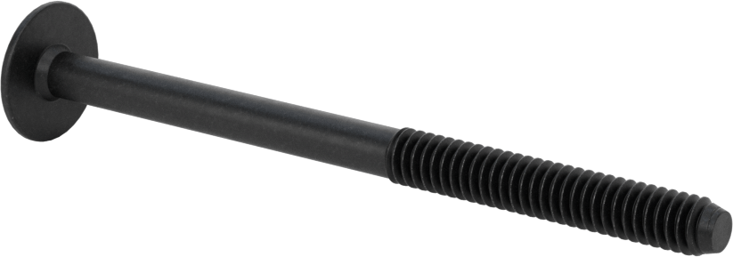 Ahşap için Bağlama Vidaları, Siyah, 1/4"-20, 1,575 inç Diş Uzunluğu, 3,547“ Uzunluk, 0,669” Baş