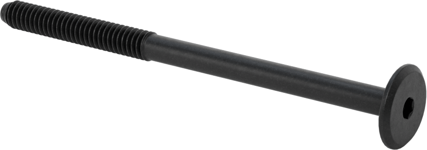 Ahşap için Bağlama Vidaları, Siyah, 1/4"-20, 1,575 inç Diş Uzunluğu, 3,937“ Uzunluk, 0,669” Başlık