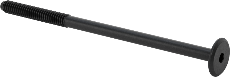 Ahşap için Bağlama Vidaları, Siyah, 1/4"-20, 1,575 inç Diş Uzunluğu, 4,724 inç Uzunluk, 0,669 inç Başlık