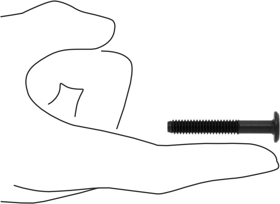 Ahşap için Bağlama Vidaları, Siyah, 1/4"-20, 1,181" Diş Uzunluğu, 1,772 inç Uzunluk, 0,519 inç Baş