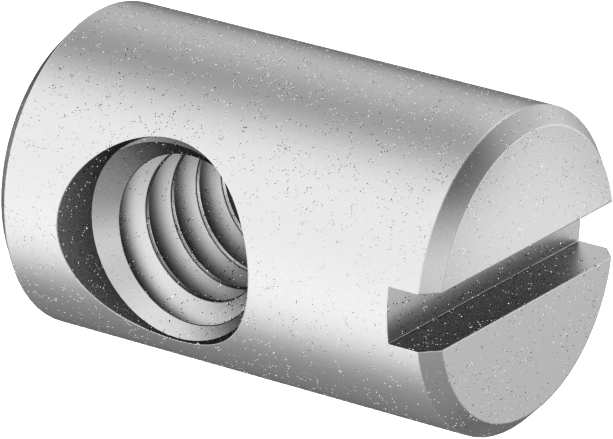 Ahşap için Dübeli Somunlar, 1/4"-20 Boyut, 0,630" Uzunluk