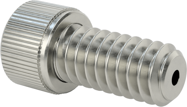 Temizlenmiş ve Torbalı 18-8 Paslanmaz Çelik Havalandırmalı Soket Başlı Vida, Yüksek Vakum, 1/4"-20 Diş Boyutu, 1/2" Uzunluk