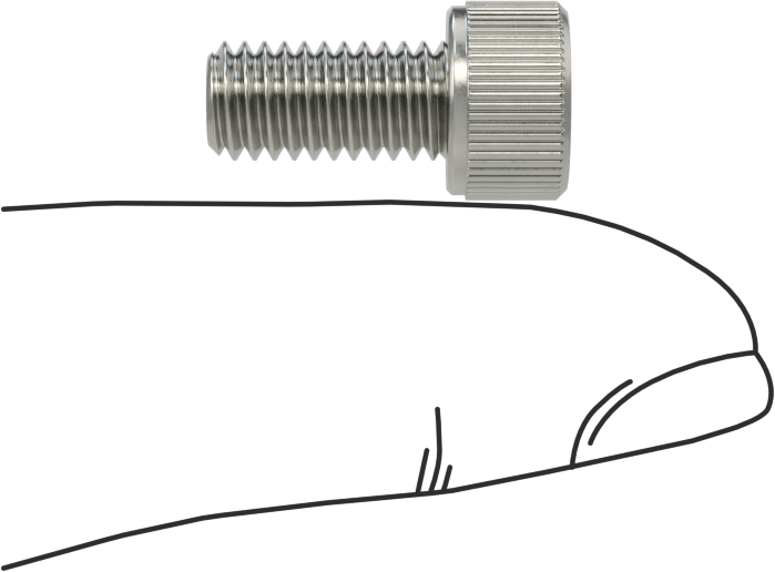 Temizlenmiş ve Torbalı 18-8 Paslanmaz Çelik Havalandırmalı Soket Başlı Vida, Yüksek Vakum, M6 x 1 mm Diş Boyutu, 12 mm Uzunluk