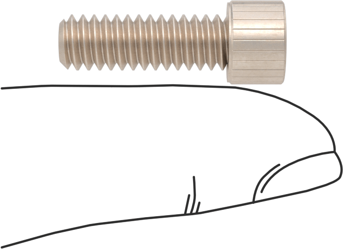 Temizlenmiş ve Torbalı 18-8 Paslanmaz Çelik Soket Başlı Vida, Yüksek Vakum için, 1/4"-20 Diş Boyutu, 3/4" Uzunluk