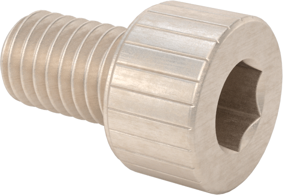 Temizlenmiş ve Torbalı 18-8 Paslanmaz Çelik Soket Başlı Vida, Yüksek Vakum için, M5 x 0,8 mm Diş Boyutu, 8 mm Uzunluk