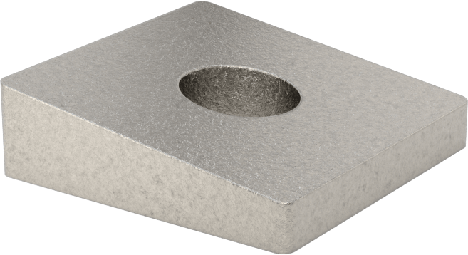 18-8 Paslanmaz Çelik Düzeltme Pulları, I-Kirişler için, 1/4" Vida Boyutu, 0.312" ID