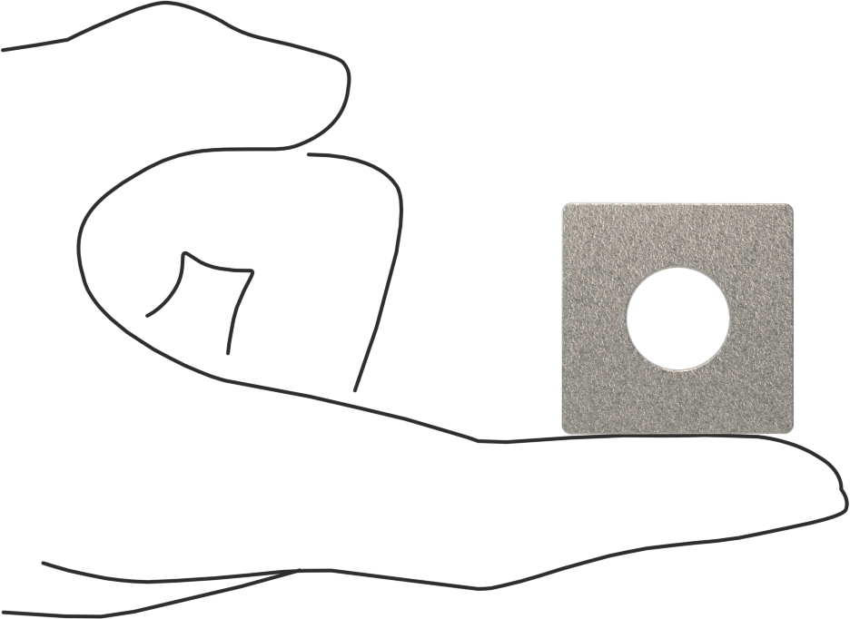 18-8 Paslanmaz Çelik Düzeltme Pulları, I-Kirişler için, 1/2" Vida Boyutu, 0.562" ID
