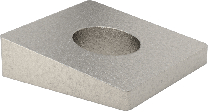 18-8 Paslanmaz Çelik Düzeltme Pulları, I-Kirişler için, 1/2" Vida Boyutu, 0.562" ID