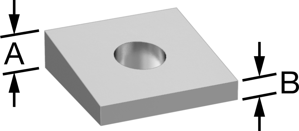 18-8 Paslanmaz Çelik Düzeltme Pulları, I-Kirişler için, 3/4" Vida Boyutu, 0.812" ID