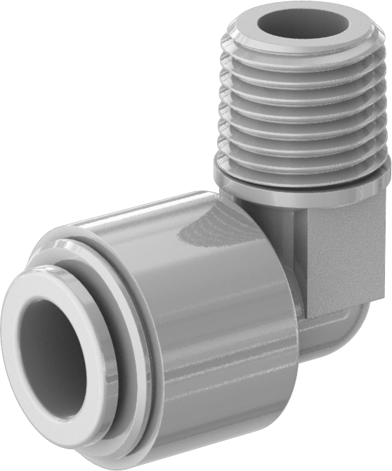 Gıda ve İçecek için İt-Bağlantı Elemanı, Dirsek, 3/8" Dış Çaplı Boru x 1/4 NPTF Erkek için, Beyaz
