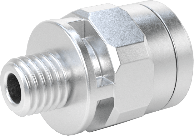 Gıda ve İçecek için İt-Bağlantı Elemanı, Düz Adaptör, 3/8" Boru Dış Çapı için, 1/8 NPTF Erkek, Siyah