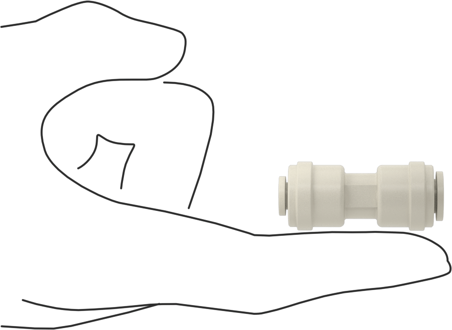 Gıda ve İçecek için İt-Bağlantı Elemanı, Düz Redüktör, 5/16“ x 1/4” Dış Çaplı Tüp için, Beyaz