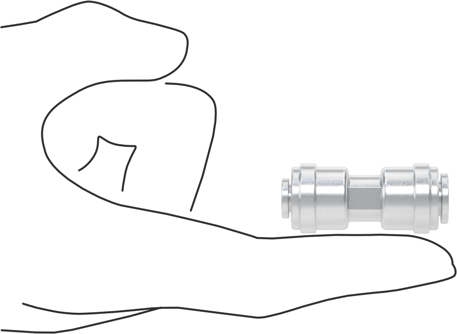 Gıda ve İçecek için İt-Bağlantı Elemanı, Düz Redüktör, 5/16“ x 1/4” Dış Çaplı Tüp için, Siyah